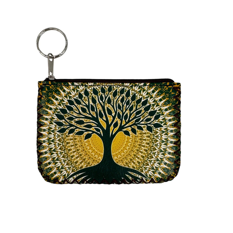 Tree of Life Print Hand-Stitched Coin Purse HB0665 - No. 127