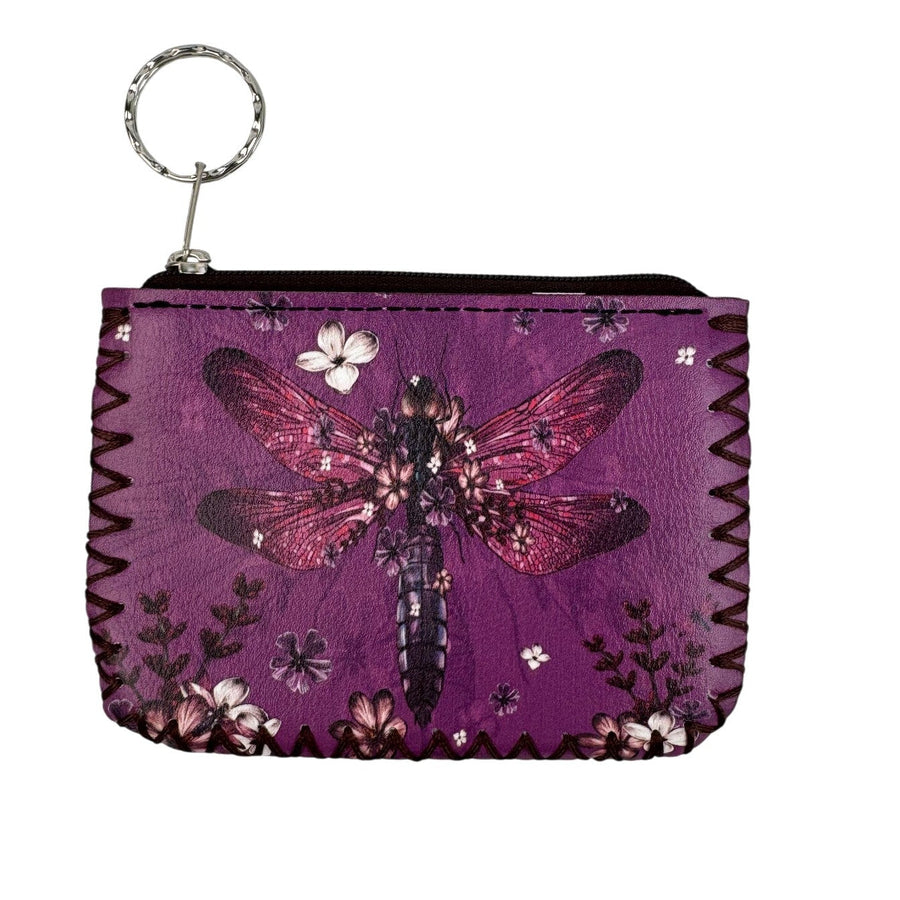 Dragonfly Print Hand-Stitched Coin Purse HB0665 - No. 77