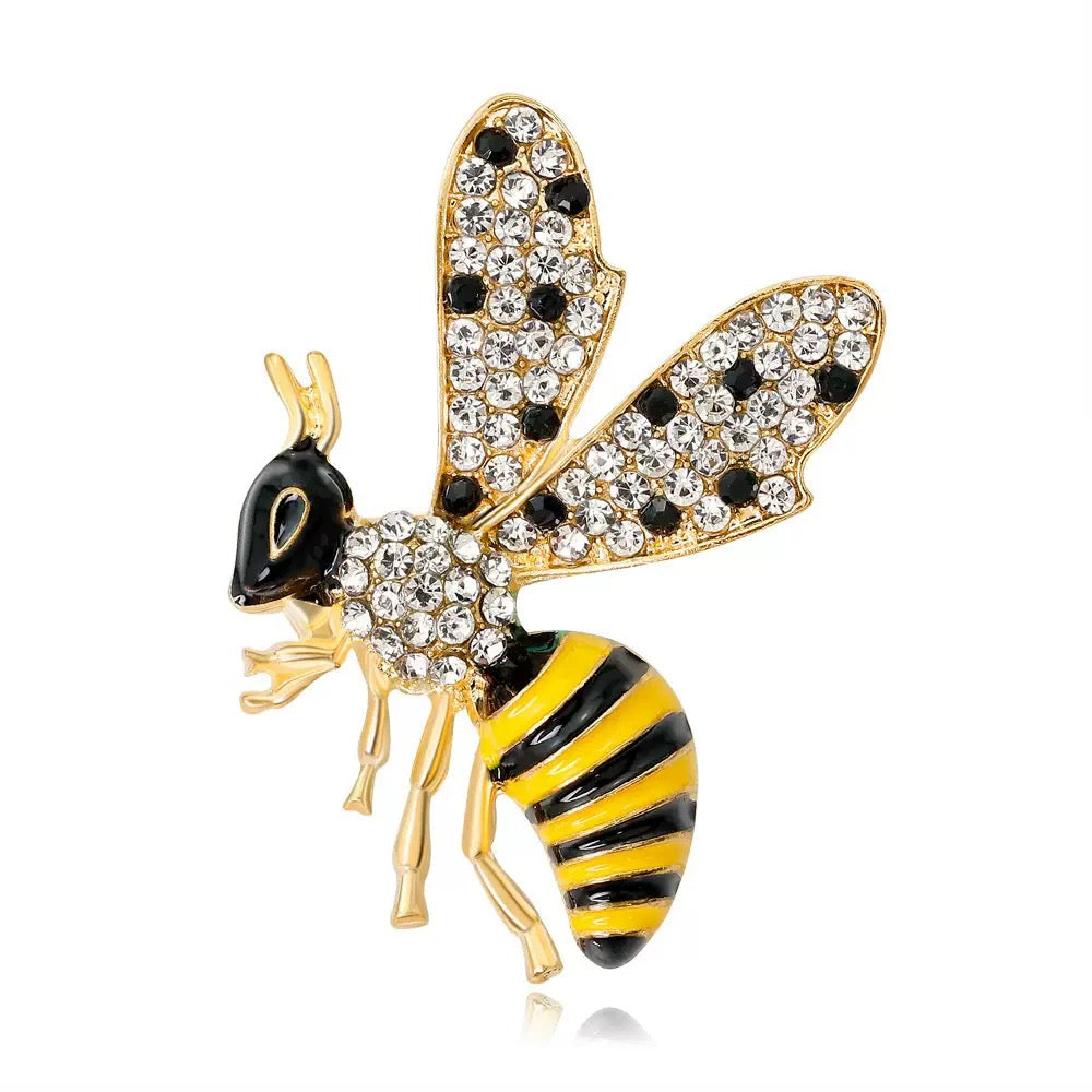 Bee Alloy Rhinestone Brooch PA6297
