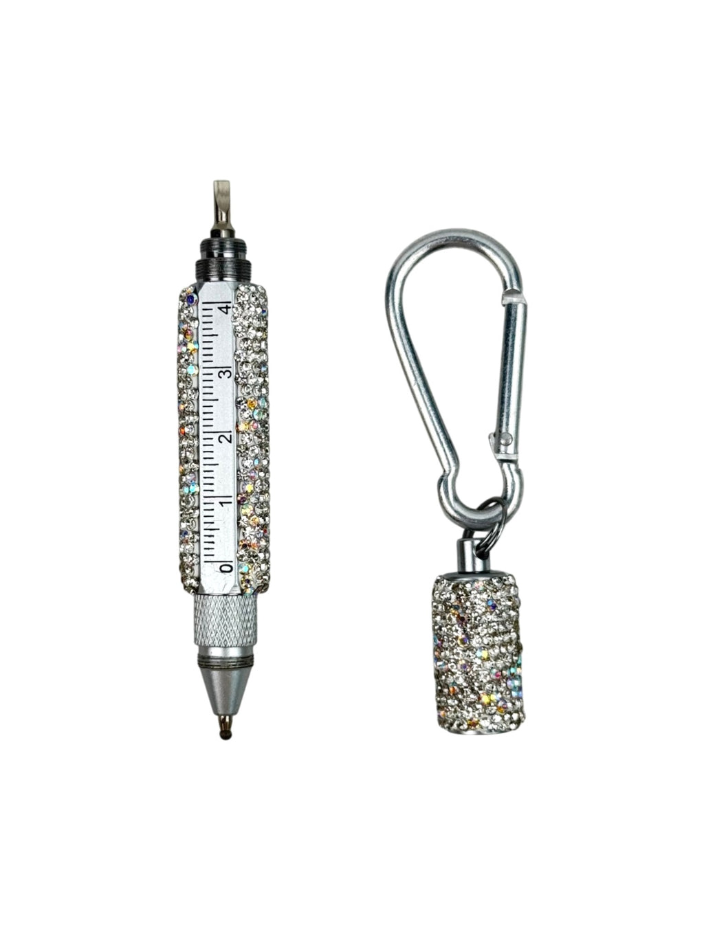 Multi Functional Pen Stylus and Tools Ceramic Rhinestones Keychain CR0113
