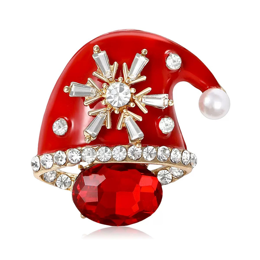Christmas Hat Rhinestone Brooch PA6402