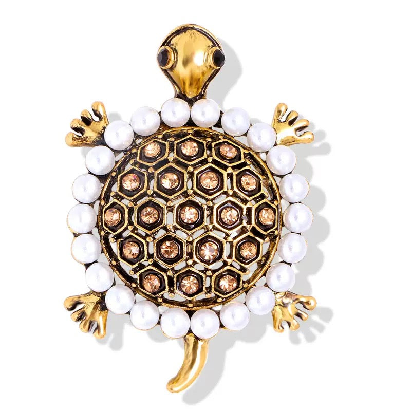 Turtle Rhinestone Brooch PA3442