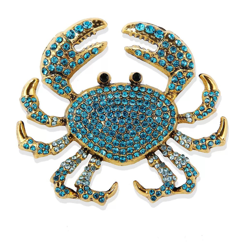 Crab Rhinestone Brooch PA6412