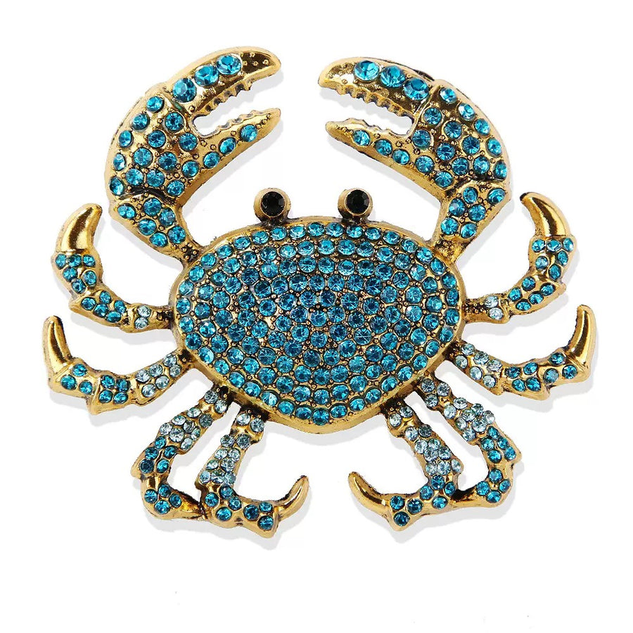 Crab Alloy Rhinestone Brooch PA6412