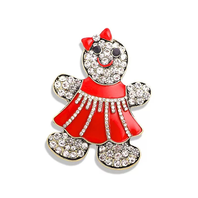 Snowman Rhinestone Brooch PA6439