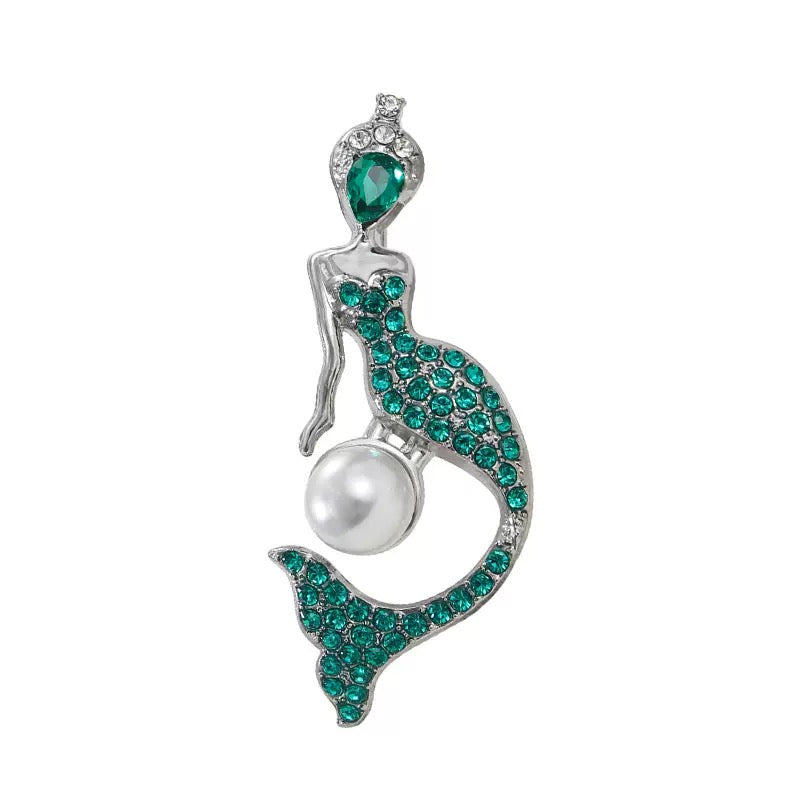 Mermaid Rhinestone Brooch PA6446