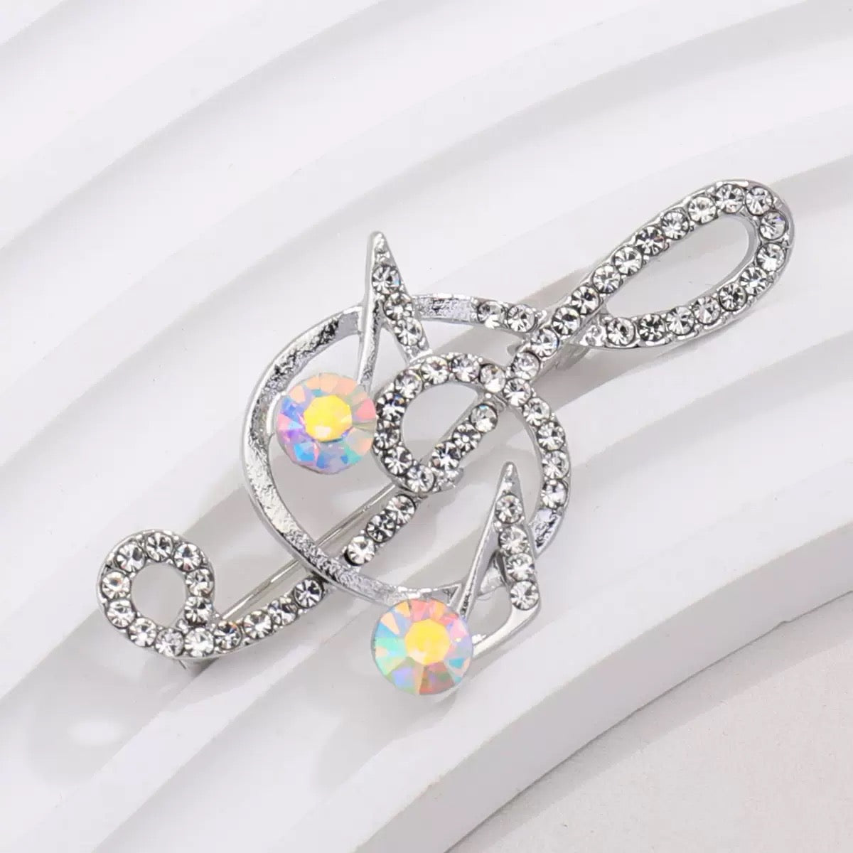 Note Rhinestone Brooch PA6448