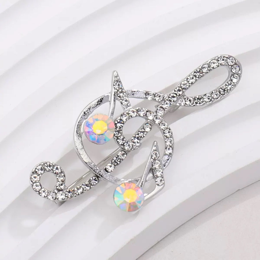 Note Rhinestone Brooch PA6448
