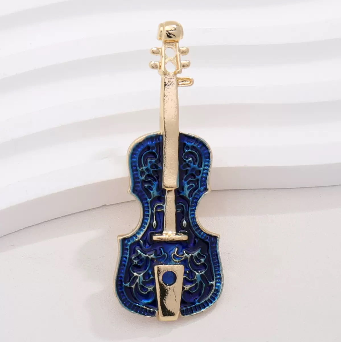 Violin Rhinestone Brooch PA6447