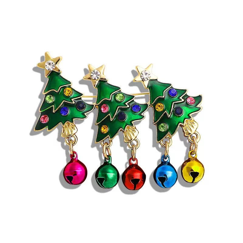 Christmas Tree Alloy Rhinestone Brooch PA4240