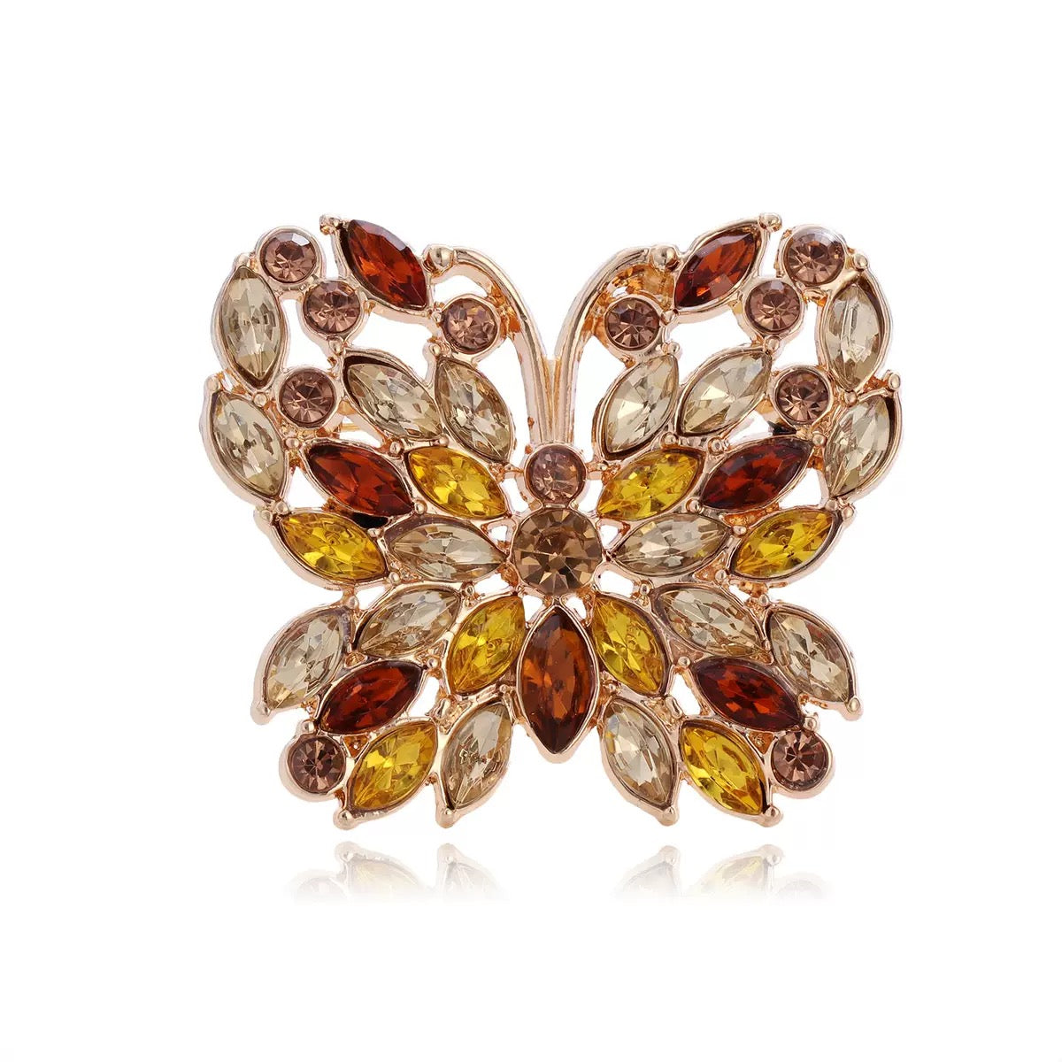 Butterfly Alloy Rhinestone Brooch PA6405