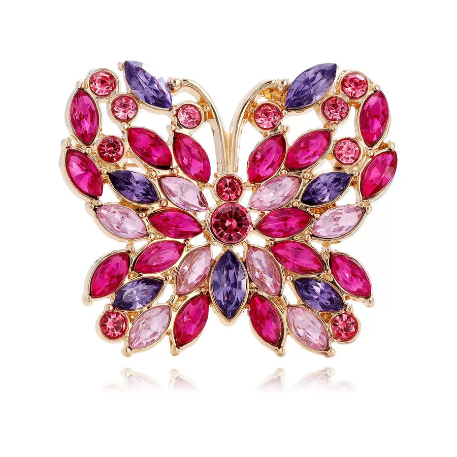 Butterfly Alloy Rhinestone Brooch PA6405
