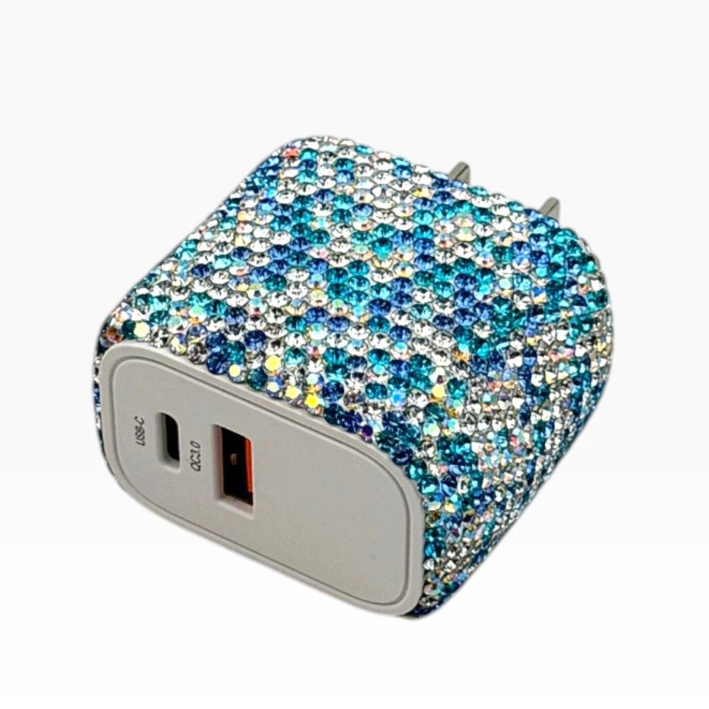 Ceramic Rhinestone USB-C & USB Dual Wall Charger MIS1022