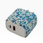 Ceramic Rhinestone USB-C & USB Dual Wall Charger MIS1022