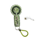 Rechargeable Ceramic Rhinestone Mini Keychain Fan K1322