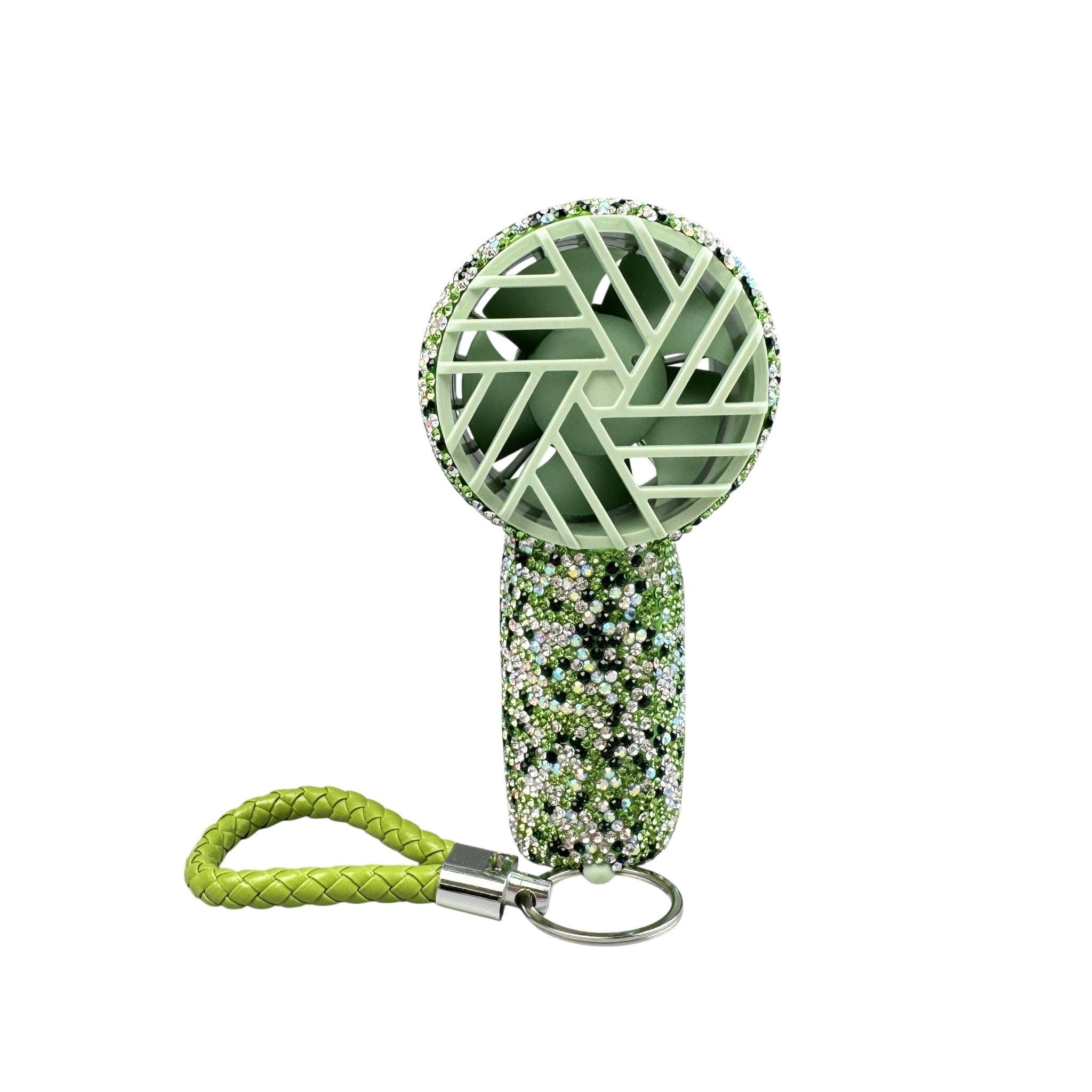 Rechargeable Ceramic Rhinestone Mini Keychain Fan K1322