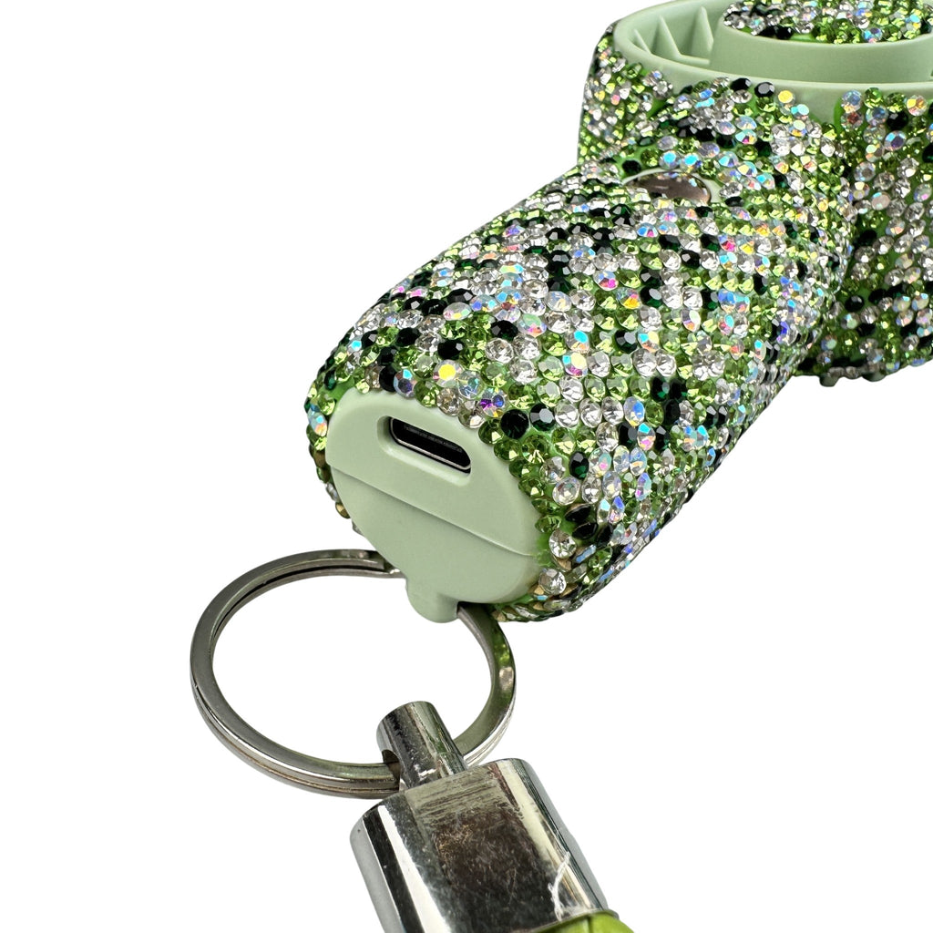Rechargeable Ceramic Rhinestone Mini Keychain Fan K1322