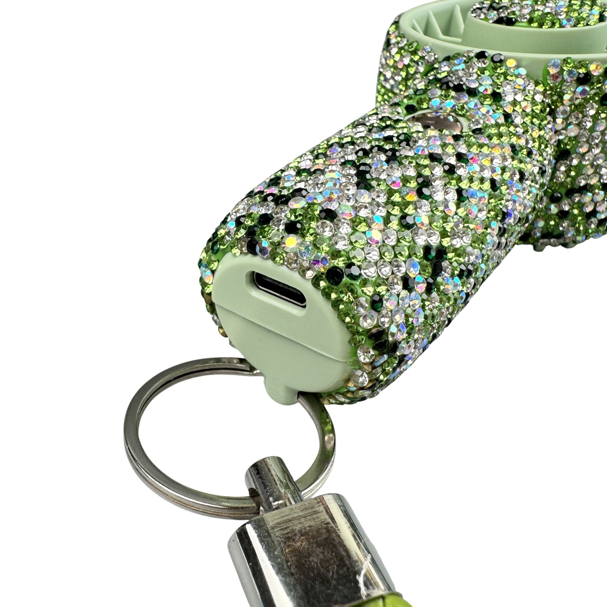 Rechargeable Ceramic Rhinestone Mini Keychain Fan K1322