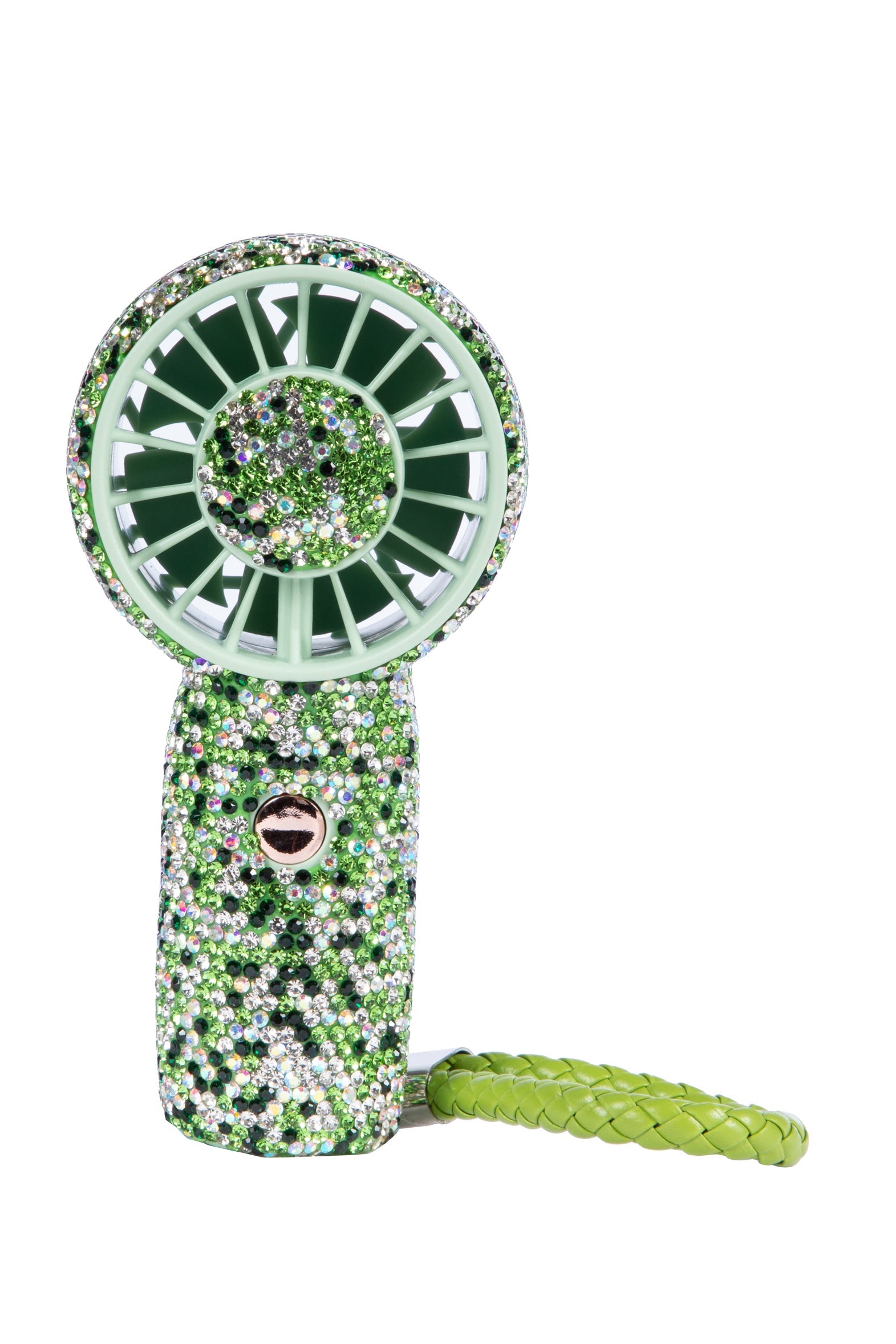 Rechargeable Ceramic Rhinestone Mini Keychain Fan K1322
