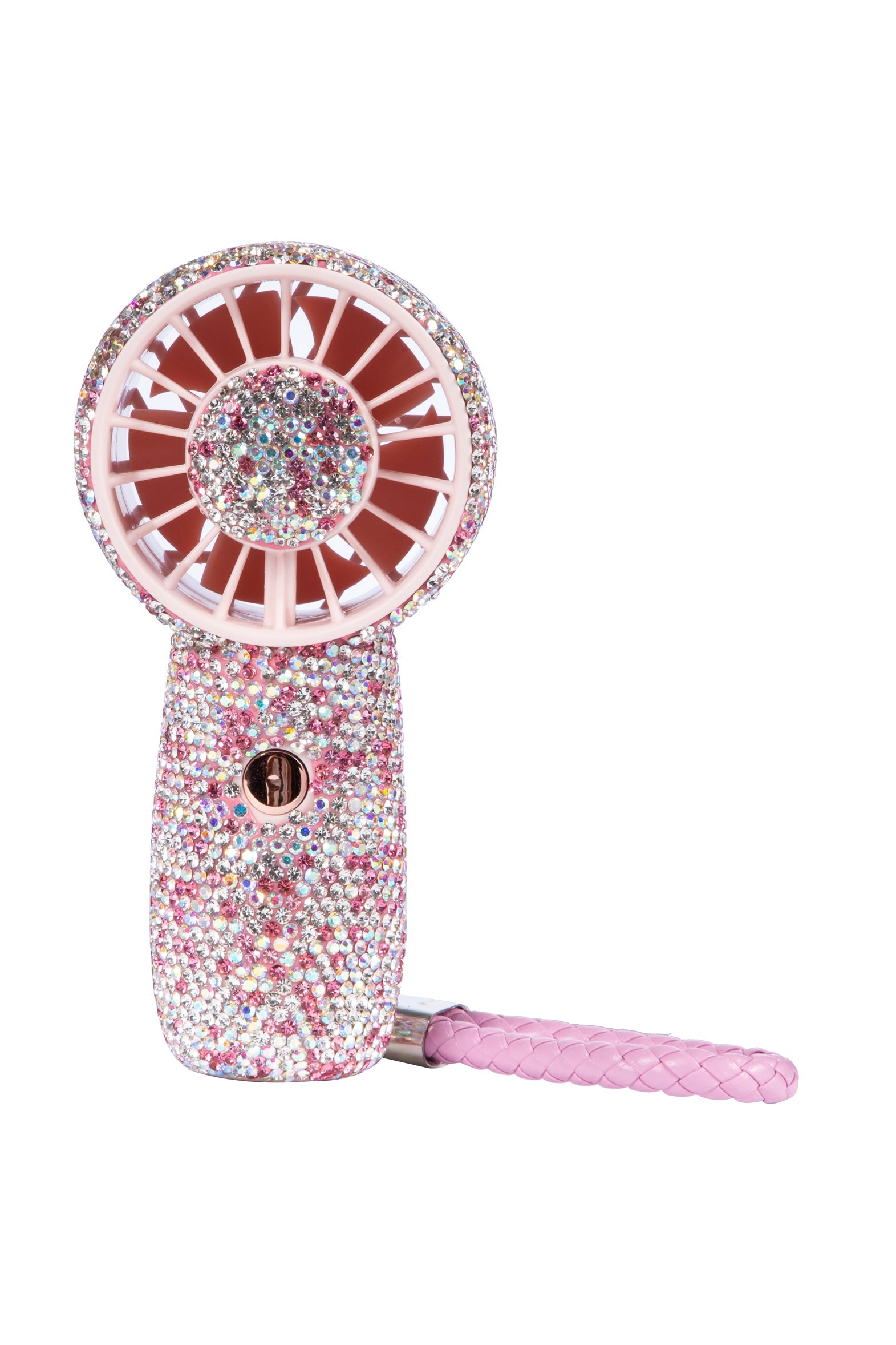 Rechargeable Ceramic Rhinestone Mini Keychain Fan K1322