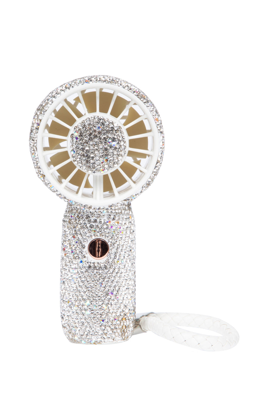 Rechargeable Ceramic Rhinestone Mini Keychain Fan K1322