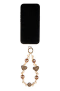 Crystal Heart Alloy Phone Wristlet Lanyard K1336