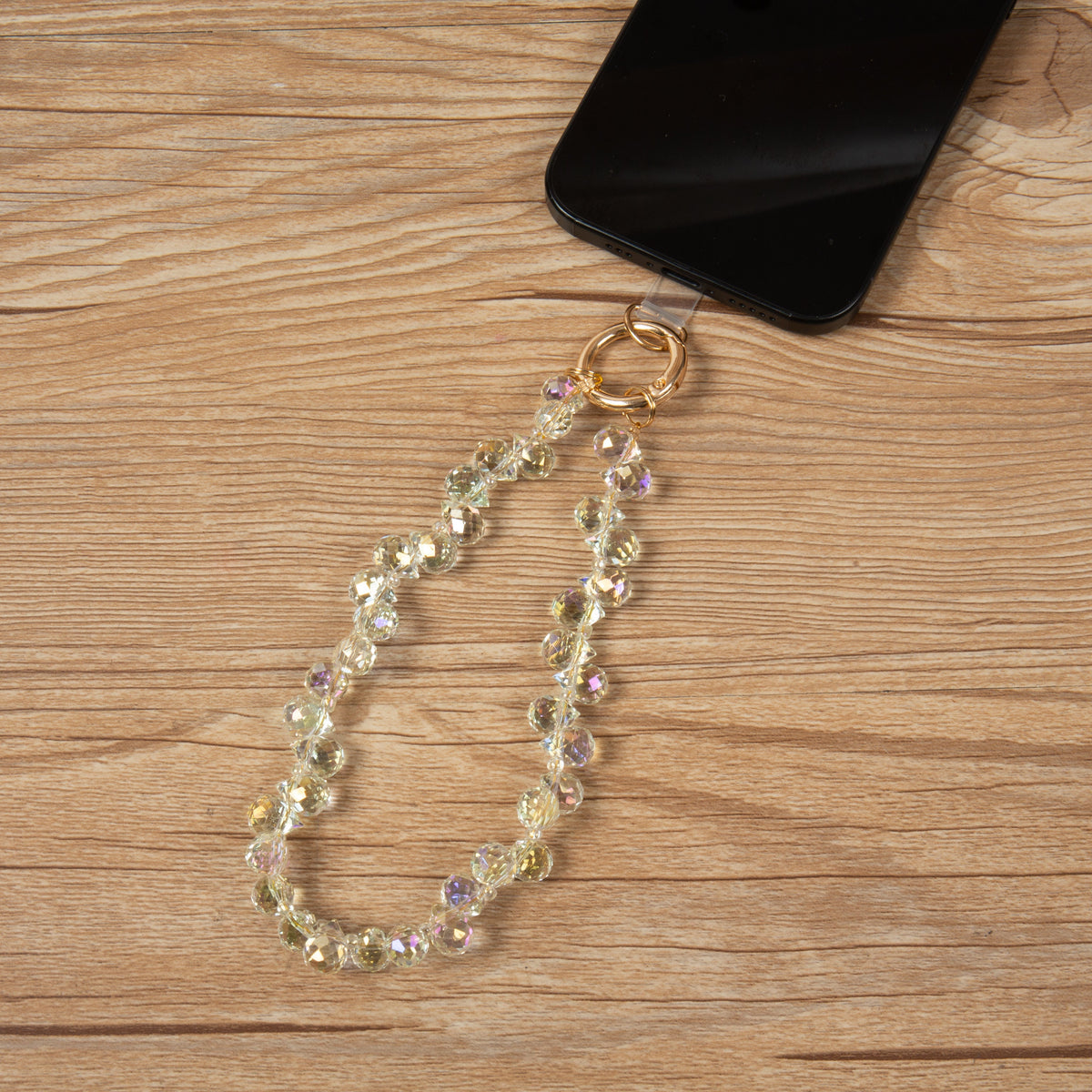 Crystal Phone Wristlet Lanyard K1339-Yellow