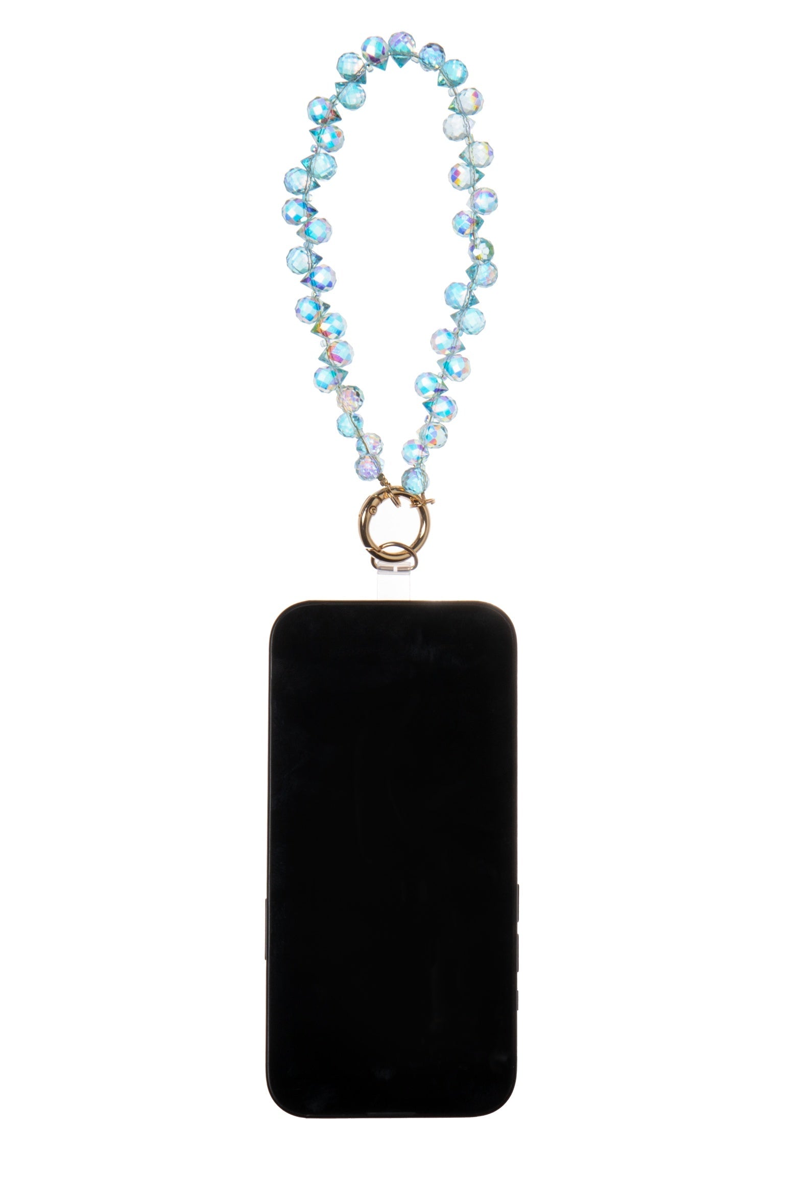 Crystal Phone Wristlet Lanyard K1339-Light Blue