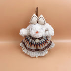 Beige Dress With Rabbit Plush Keychain K1354