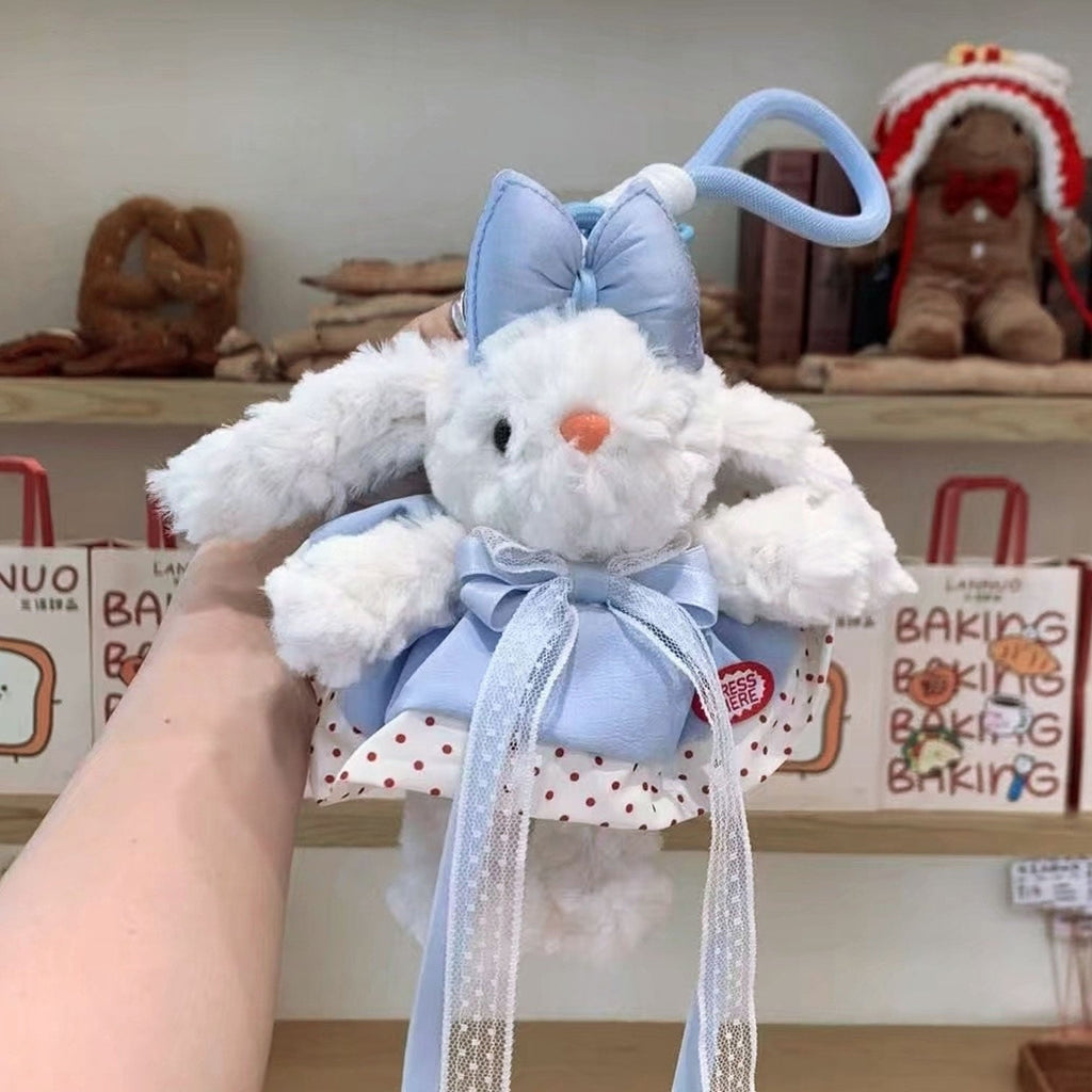 Blue Ribbon Dress With Plush Rabbit Keychain K1356 - view 2