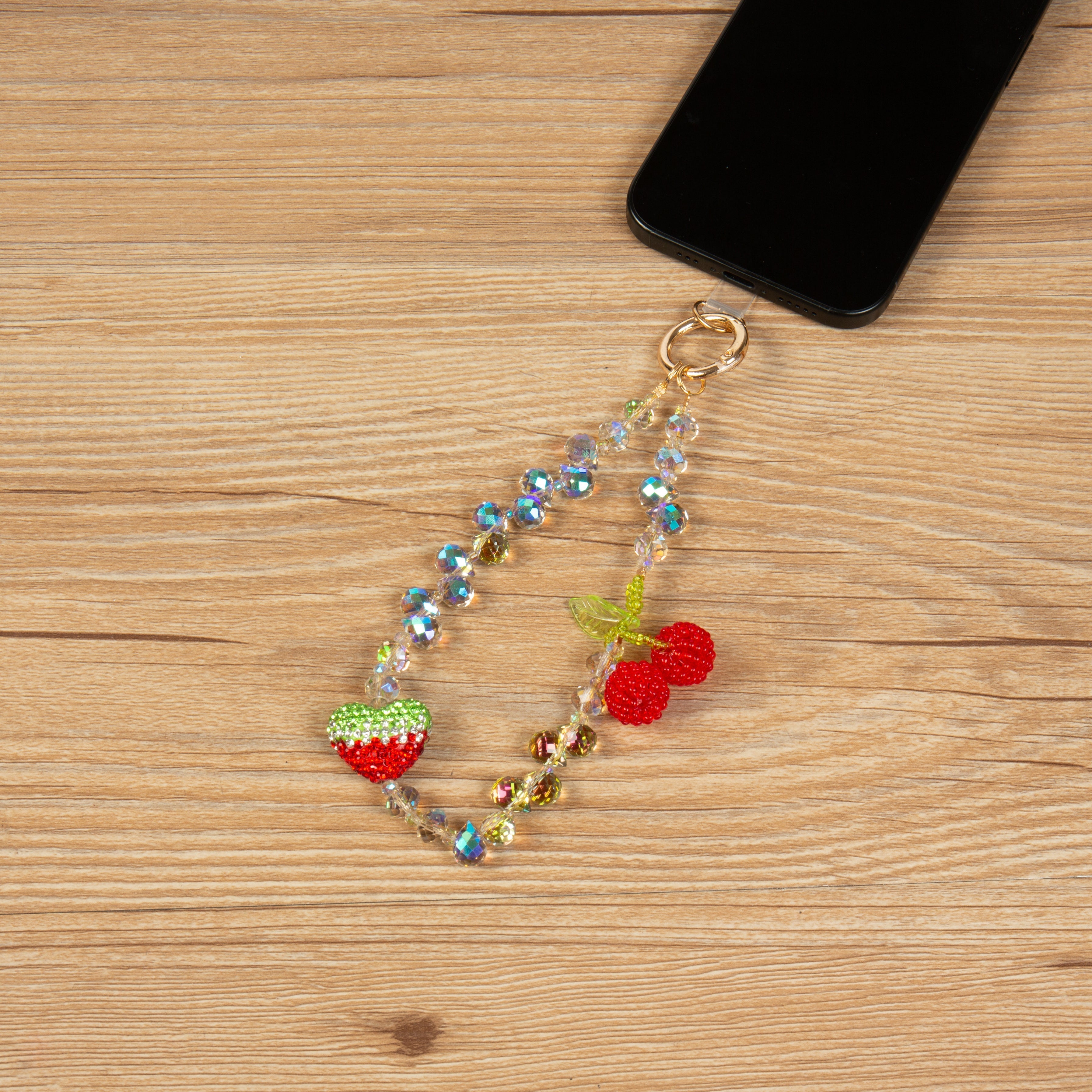 Cherry Crystal Keychain Wristlet K1365