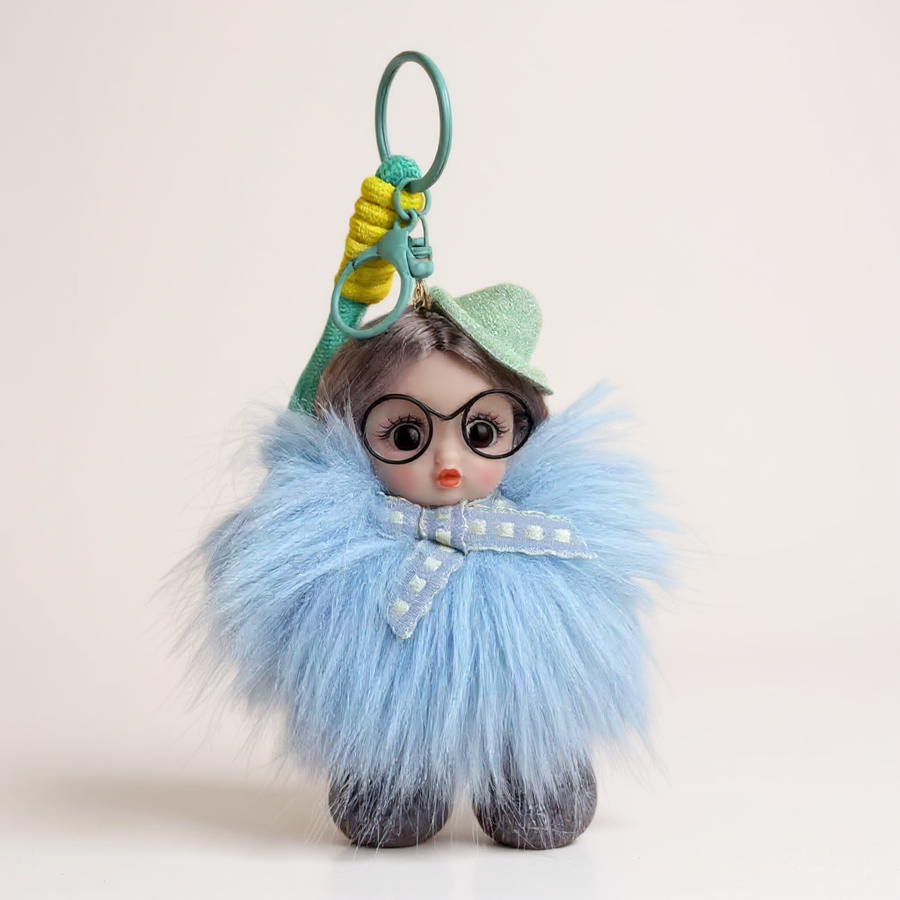 Doll With Glasses Keychain K1371