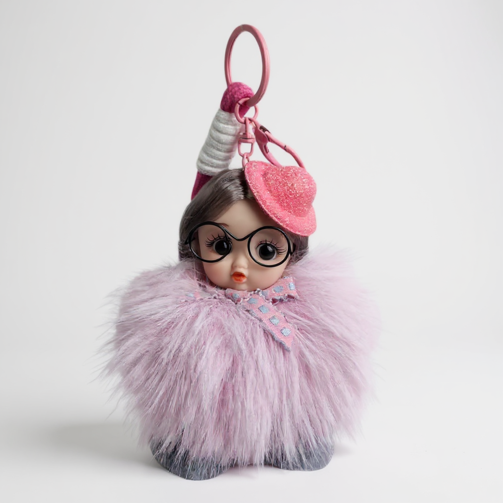 Doll With Glasses Keychain K1371