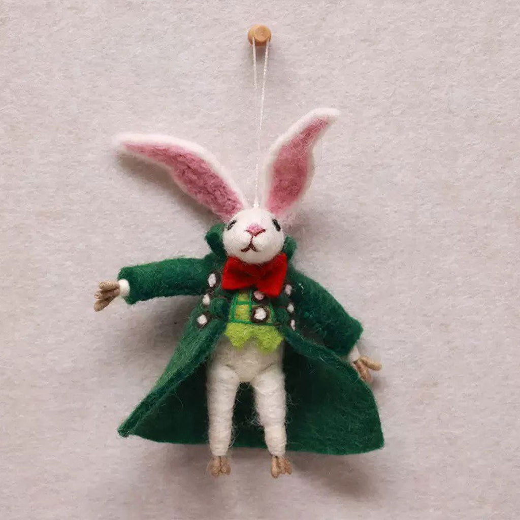 Green Coat Commander Rabbit Wool Felt Keychain K1391