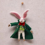Green Coat Commander Rabbit Wool Felt Keychain K1391