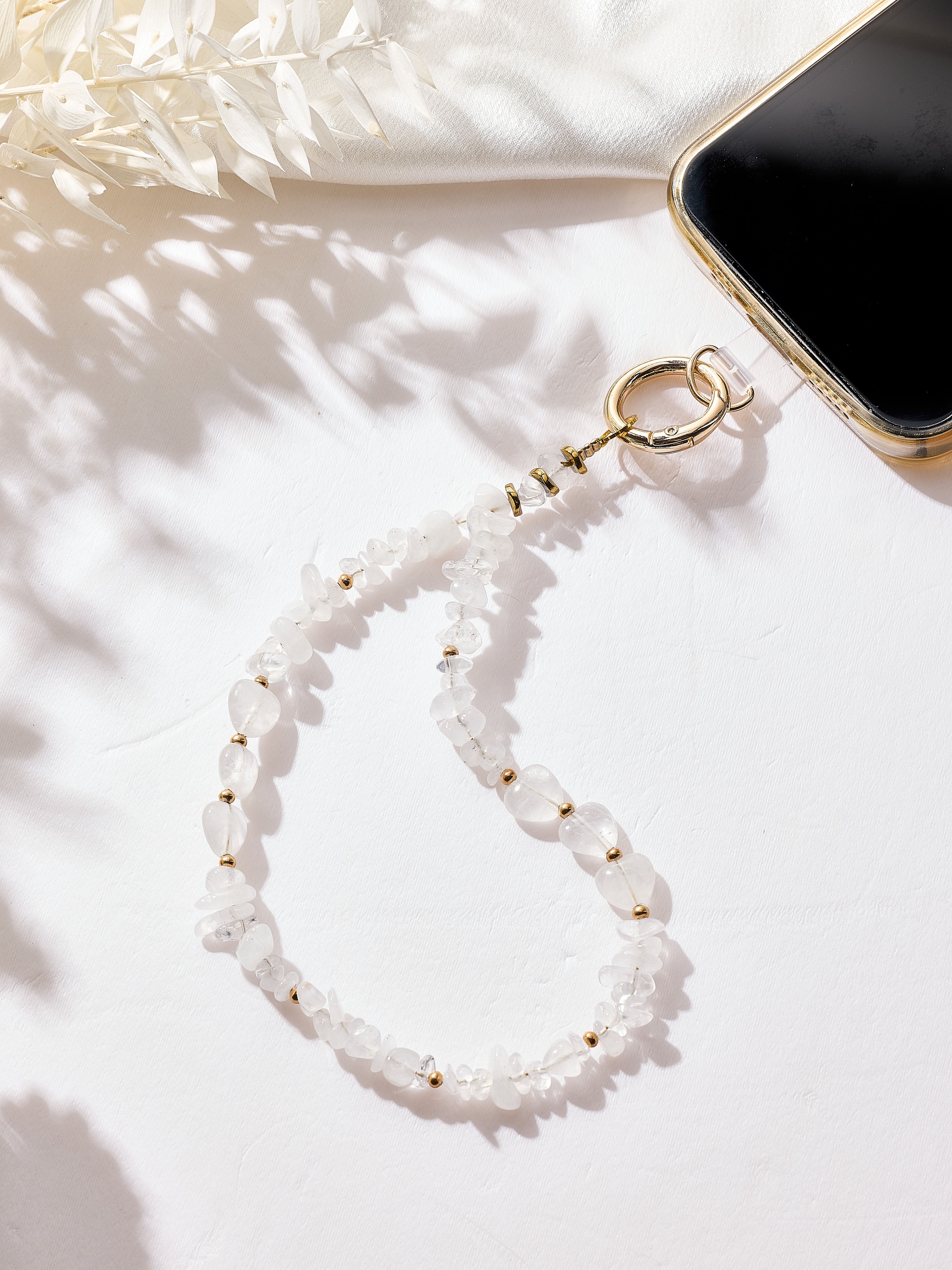 Natural Stone Phone CharmKeychain Wristlet K1403