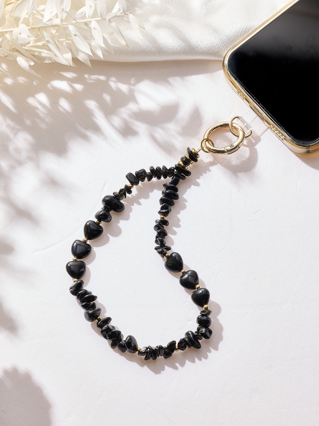 Natural Stone Phone CharmKeychain Wristlet K1403