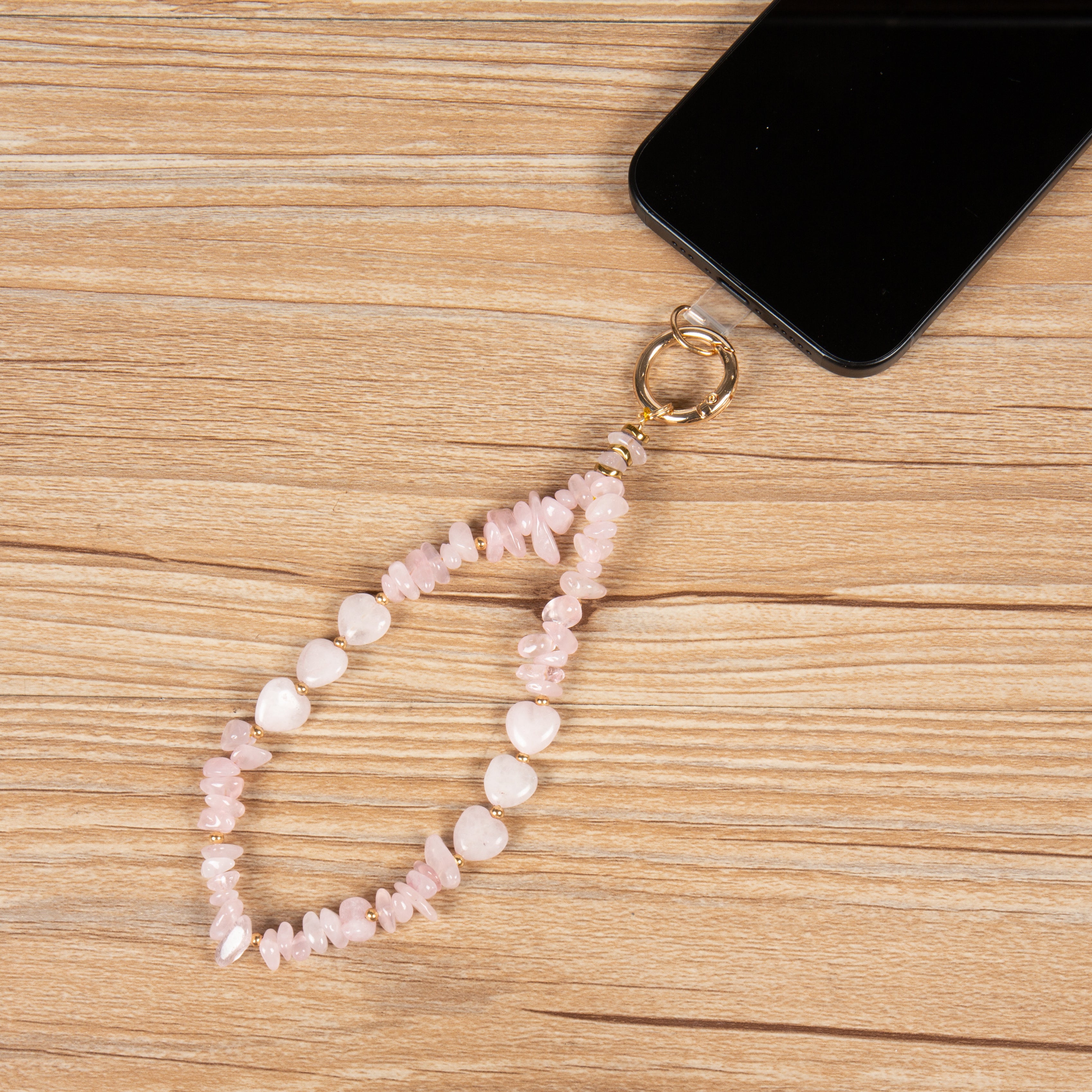 Natural Stone Phone CharmKeychain Wristlet K1403