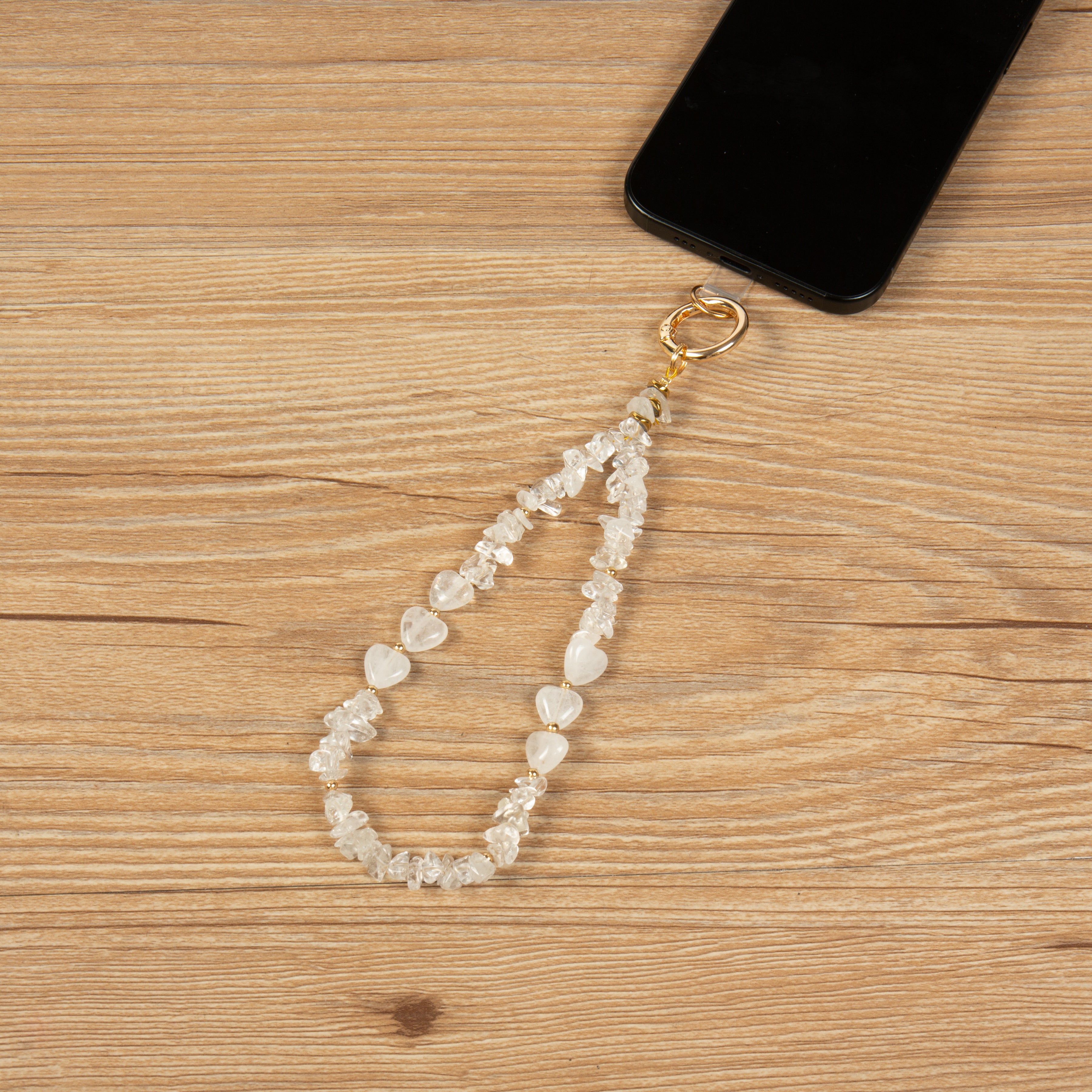 Natural Stone Phone CharmKeychain Wristlet K1403