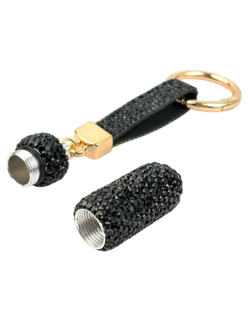 Ceramic Rhinestone Medicine Bottle Keychain K1404