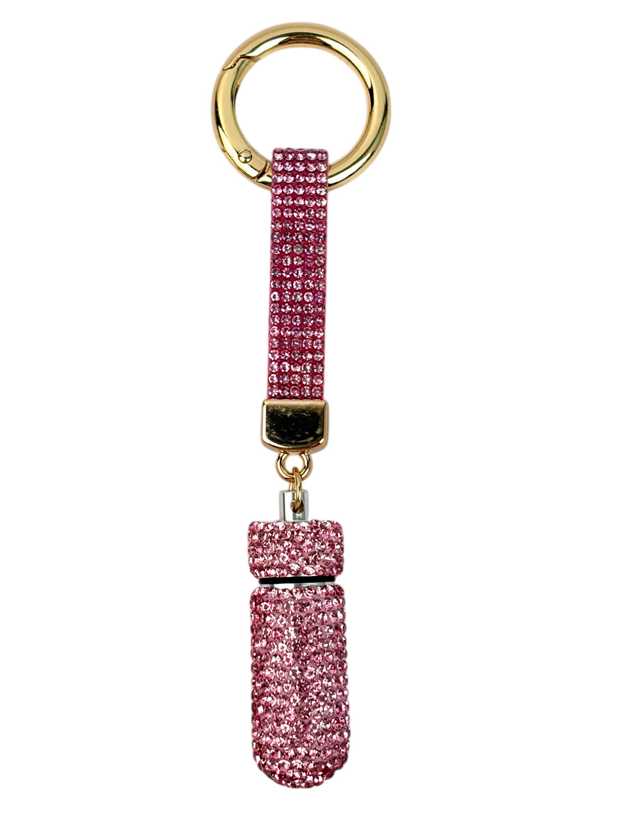 Ceramic Rhinestone Medicine Bottle Keychain K1404