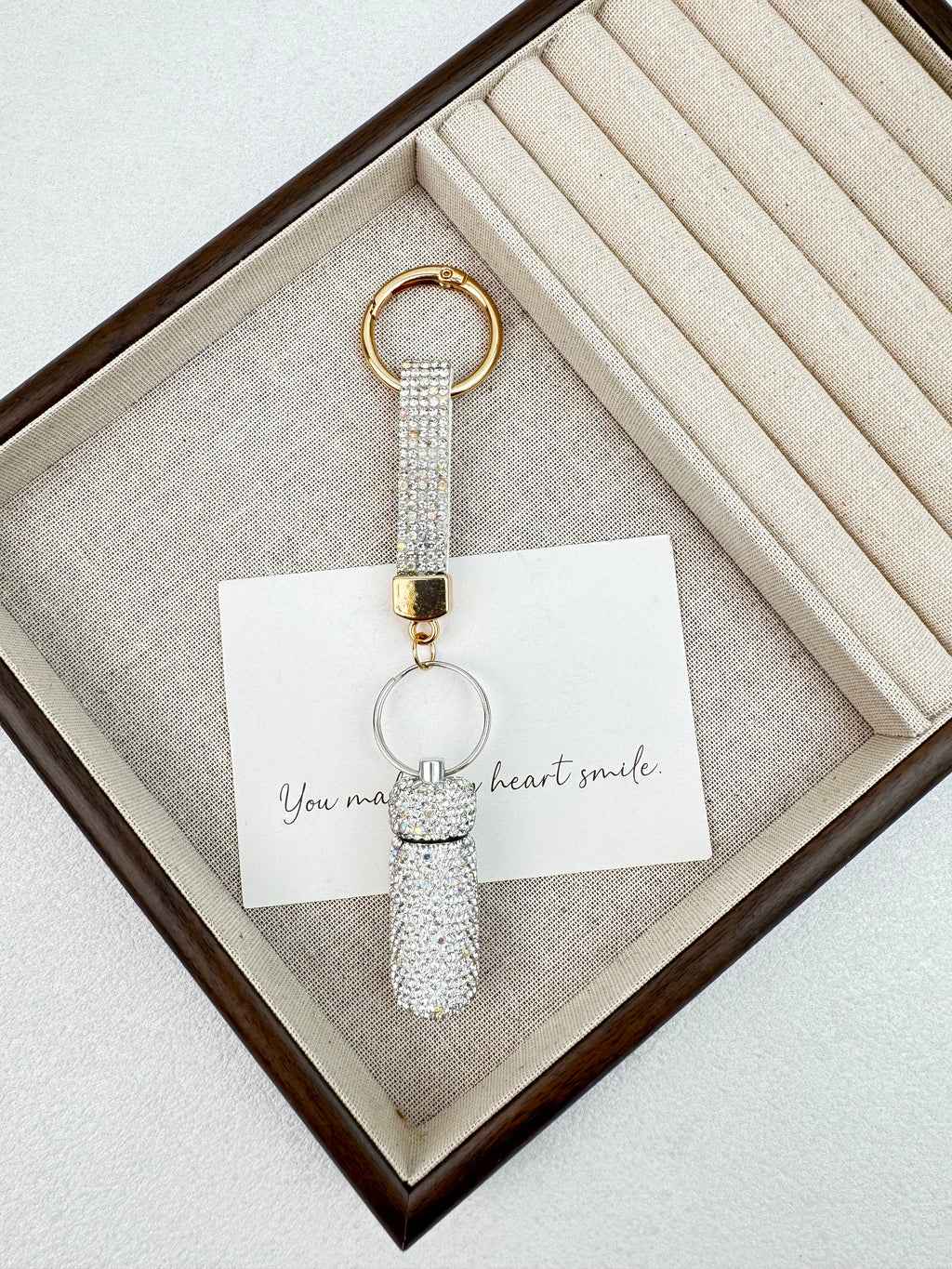 Ceramic Rhinestone Medicine Bottle Keychain K1404 - view 5