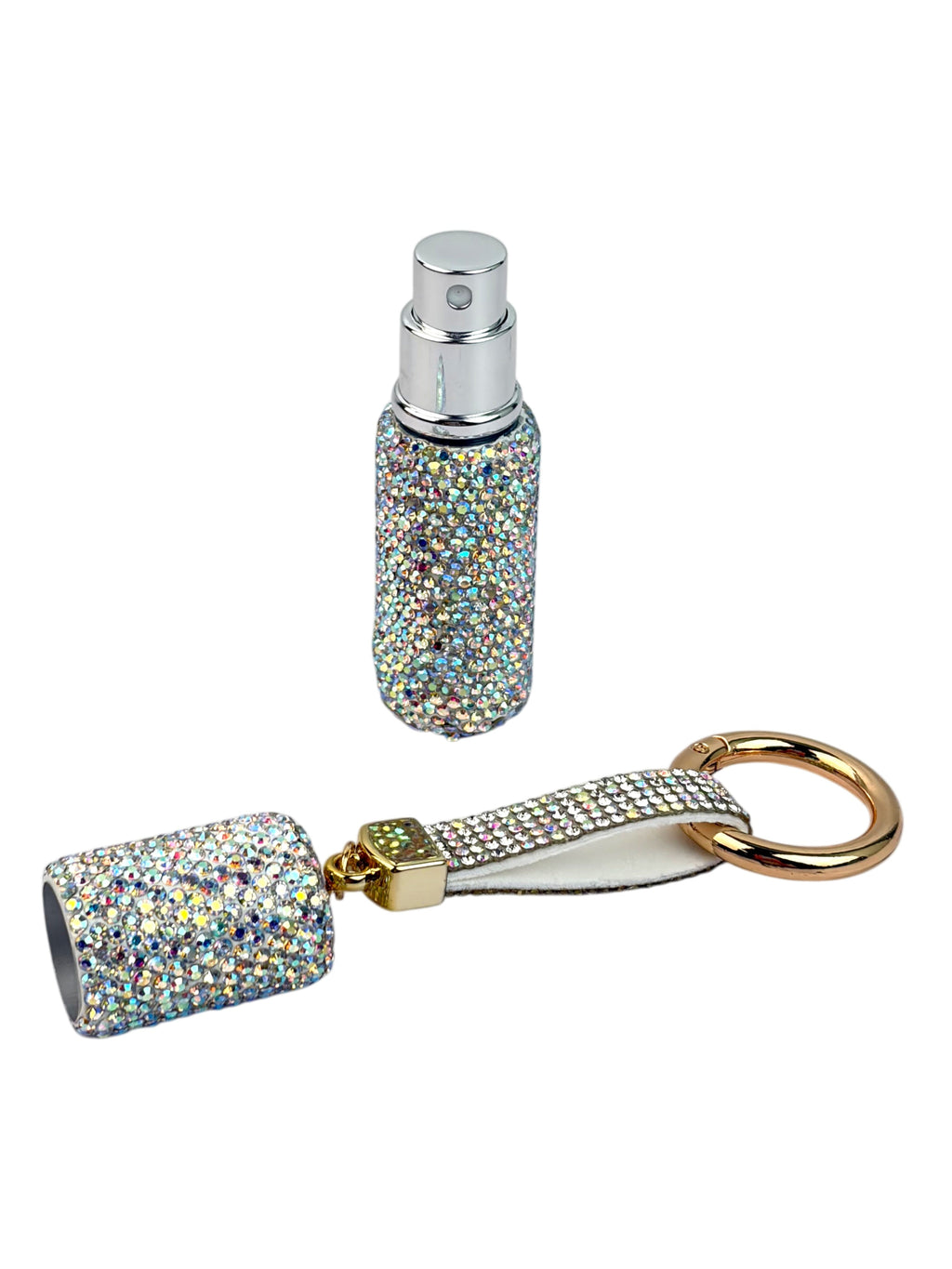 Ceramic Rhinestone Perfume Bottle Keychain K1405
