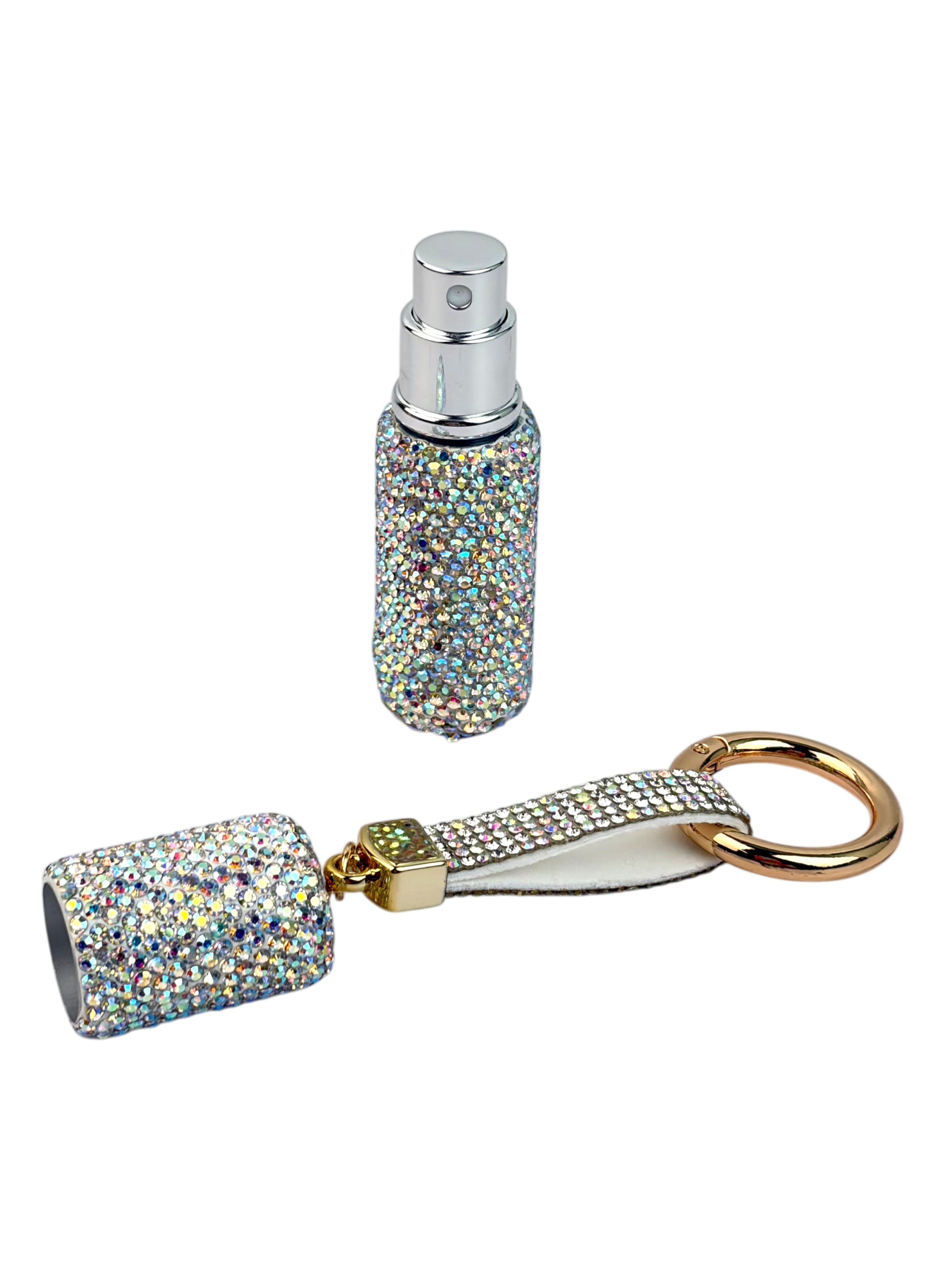Ceramic Rhinestone Perfume Bottle Keychain K1405