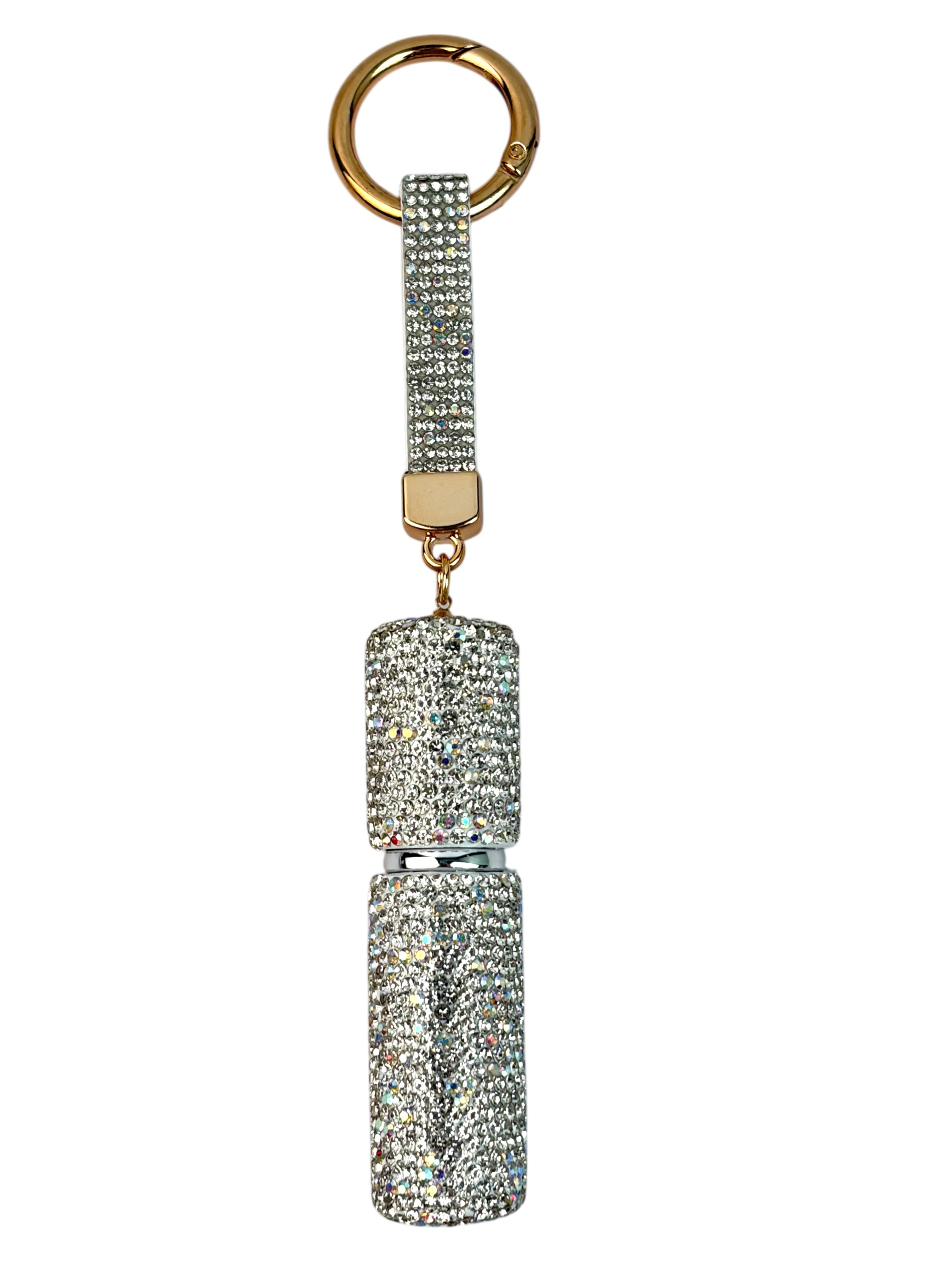 Ceramic Rhinestone Perfume Bottle Keychain K1405