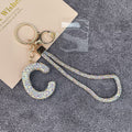 Alphabet Rhinestone Keychain Wristlet K1406 - C