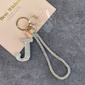 Alphabet Rhinestone Keychain Wristlet K1406 - J