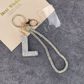 Alphabet Rhinestone Keychain Wristlet K1406 - L