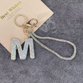 Alphabet Rhinestone Keychain Wristlet K1406 - M