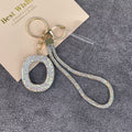 Alphabet Rhinestone Keychain Wristlet K1406 - O